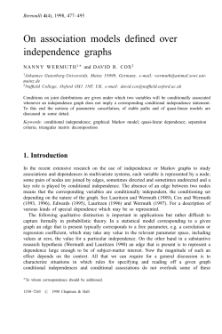 On association models defined over independence graphs