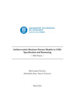 Artifact-centric Business Process Models in UML: Specification and