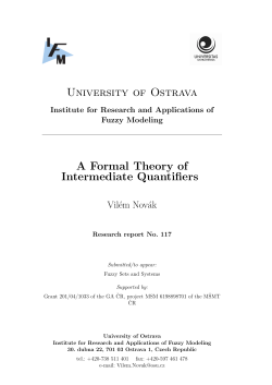 University of Ostrava A Formal Theory of Intermediate