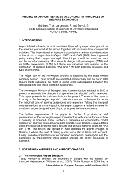 1 PRICING OF AIRPORT SERVICES ACCORDING TO PRINCIPLES
