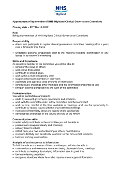 Role description of the member of NHS Highland clinical