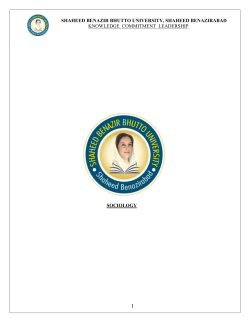 Sociology - Shaheed Benazir Bhutto University, Shaheed Benazirabad