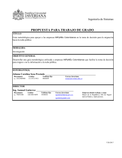 Propuesta para Trabajo de Grado - Trabajos de Grado de la facultad