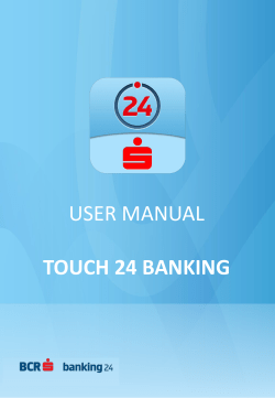 BCR Touch 24 Banking User Manual