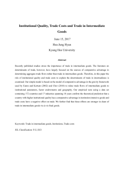 Institutional Quality, Trade Costs and Trade in Intermediate Goods