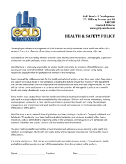 Health and safety policy