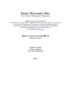 Root Cause Analysis Template