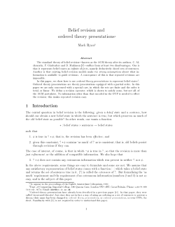 Belief revision and ordered theory presentations