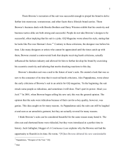 Thom Browne`s recreation of the suit was successful enough to