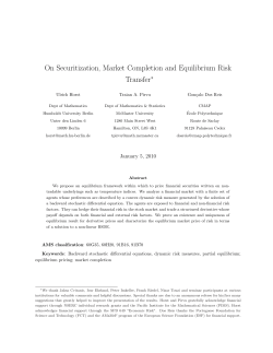 On Securitization, Market Completion and Equilibrium Risk Transfer&lowast;