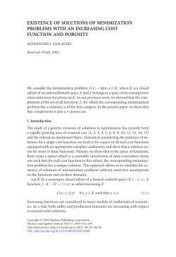 existence of solutions of minimization problems with an increasing