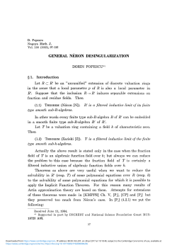 GENERAL NERON DESINGULARIZATION DORIN POPESCU*) &sect; 1