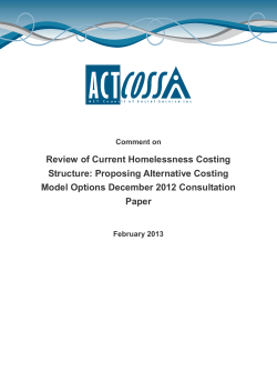Review of Current Homelessness Costing Structure