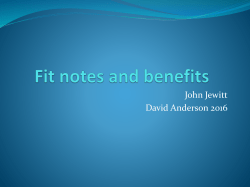 Module 1a Fit Notes and Benefits