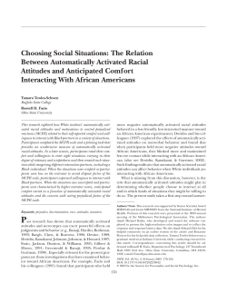 Choosing Social Situations - psychology at Ohio State University