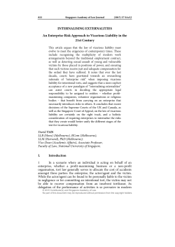 INTERNALISING EXTERNALITIES An Enterprise Risk Approach to