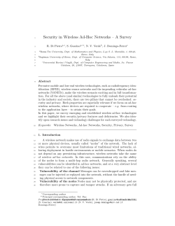 Security in Wireless Ad-Hoc Networks &ndash; A Survey