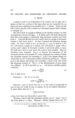 ON CIRCUITS AND SUBGRAPHS OF CHROMATIC GRAPHS A