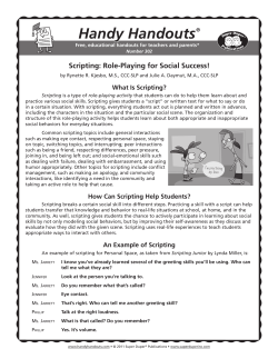 Scripting: Role-Playing for Social Success!