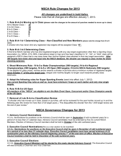 NSCA Rule Changes for 2013 - NSSA-NSCA