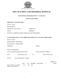Application for - Moi Teaching and Referral Hospital