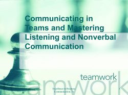 Communicating in Teams and Mastering Listening and