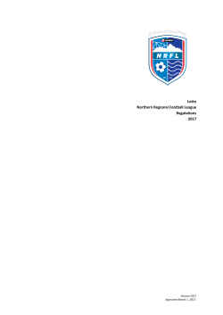 Lotto Northern Regional Football League Regulations 2017