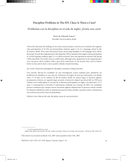 Discipline Problems in The EFL Class