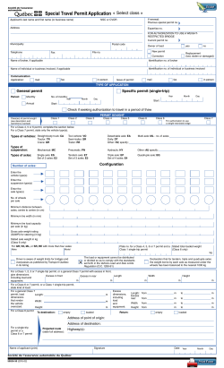 Special Travel Permit Application