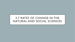 3.7 Rates of Change in the natural and social sciences
