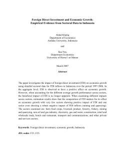 Foreign Direct Investment and Economic Growth: Empirical