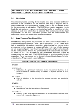 Section III Legal Requirement and Rehabilitation and Resettle
