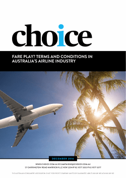 fare play? terms and conditions in australia`s airline industry