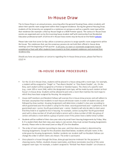 IN-HOUSE DRAW PROCEDUREs