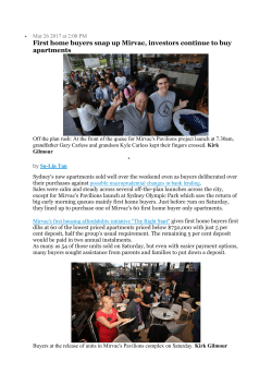 First home buyers snap up Mirvac, investors continue to buy