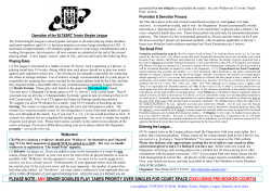 Operation of Tennis Singles League