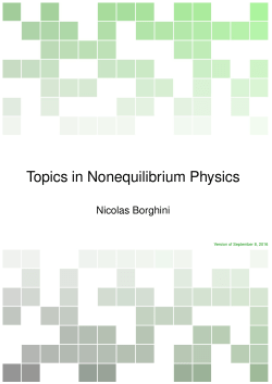 Topics in Nonequilibrium Physics - Fakultät für Physik