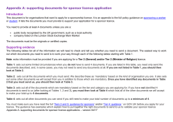 Appendix A: supporting documents for sponsor licence