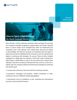 How to Spot a Bad Strategy By Mark Graham Brown