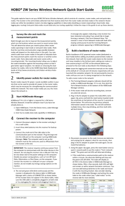 HOBO ZW Series Wireless Network Quick Start Guide