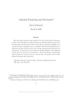 Optimal Financing and Disclosure