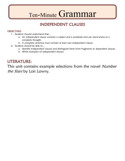 Independent Clauses