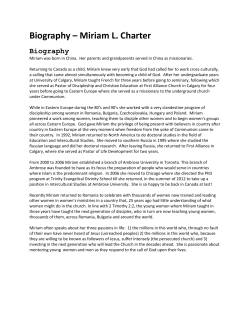 Biography &ndash; Miriam L. Charter