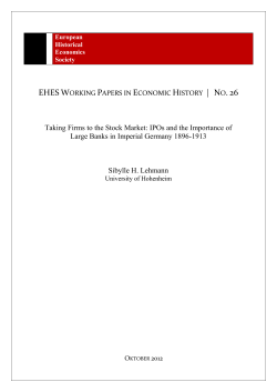 Taking Firms to the Stock Market - European Historical Economics