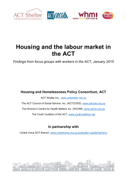 Housing and the labour market in the ACT