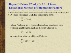 Method of Integrating Factors
