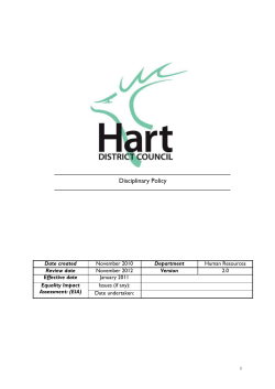 Disciplinary Policy - Hart District Council