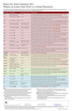 Rules for Joint Ventures (JV) Where at Least One Firm Is a