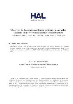 Observer for Lipschitz nonlinear systems: mean value theorem
