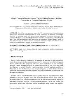 Graph Theory in Distribution and Transportation Problems and the